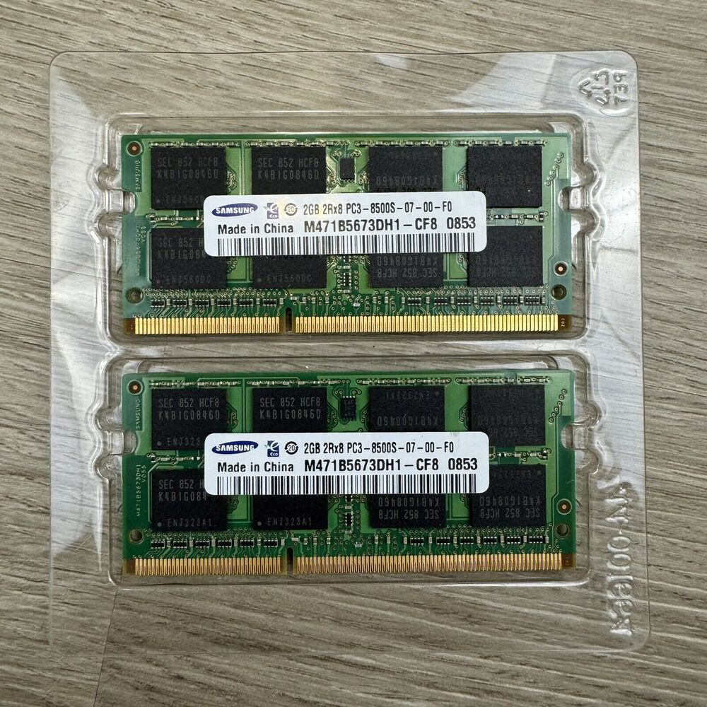 SAMSUNG 4GB Kit (2x2 GB) 2Rx8 DDR3 PC3-8500S-07-00-F0 RAM MEMORY